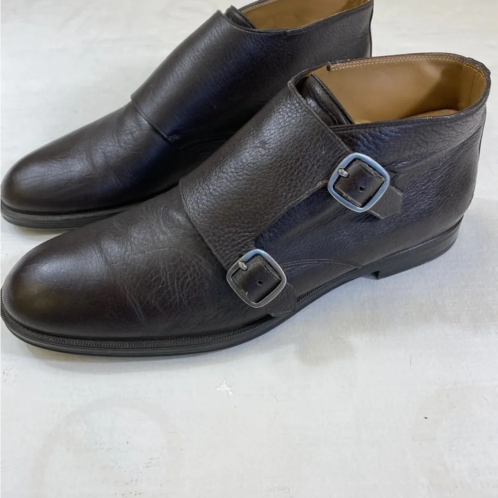 JIMMY CHOO Made in Italy Double Monk Strap Leather Boot‎ in Brown 44 US 11 $1095
